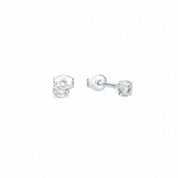 Boucles d'oreilles Mini Etincelle en Or Blanc 18 cts, Diamant 1