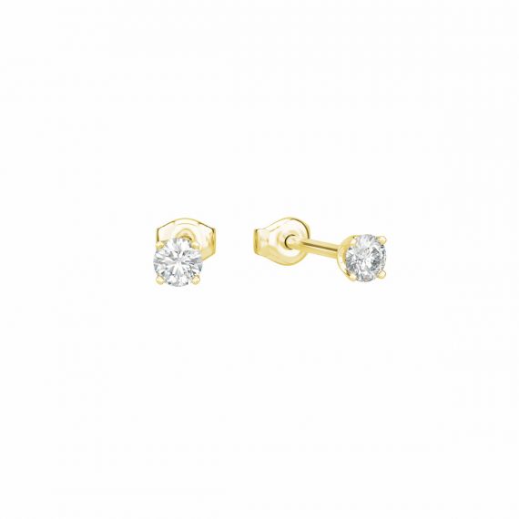 Boucles d'oreilles Mini Etincelle en Or Jaune 18 cts, Moissanite 1