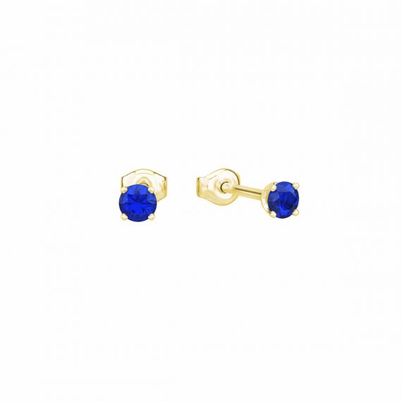 Boucles d'oreilles Mini Etincelle en Or Jaune 18 cts, Saphir 1