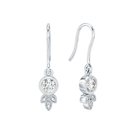 Boucles d'oreilles Tiana en Argent Moissanite 1