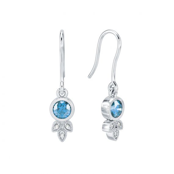 Boucles d'oreilles Tiana en Argent Topaze et Diamant 1