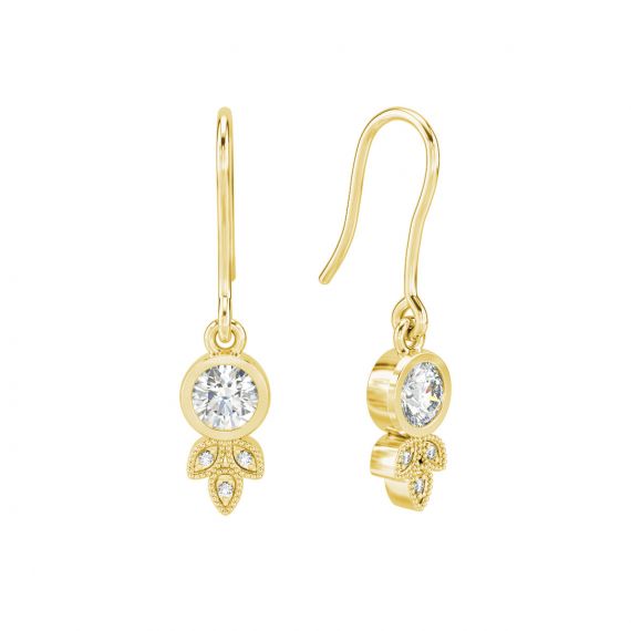 Boucles d'oreilles Tiana en Or Jaune 18 cts Diamant 1