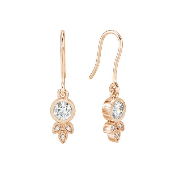 Boucles d'oreilles Tiana en Or Rose 18 cts Moissanite 1