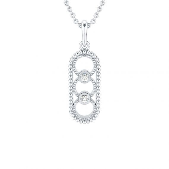 Pendentif Original Femme Aurore en Argent Diamant 1