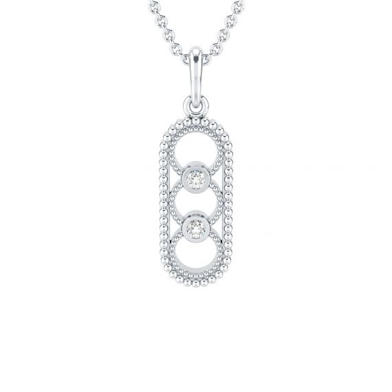 Pendentif Original Femme Aurore en Or Blanc 18 cts Diamant 1