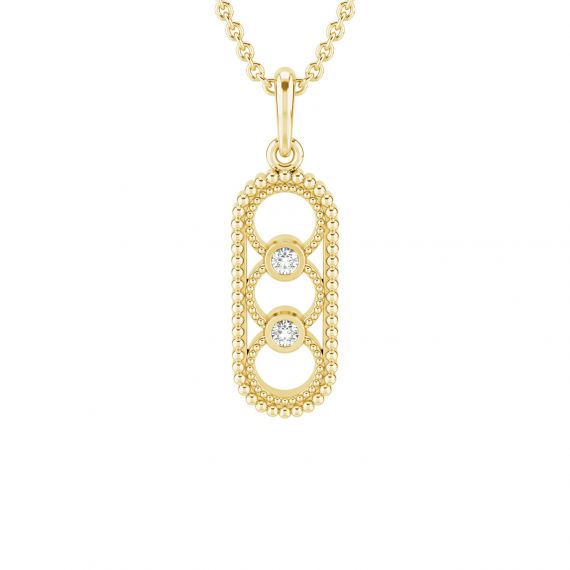 Pendentif Original Femme Aurore en Or Jaune 18 cts Diamant 1