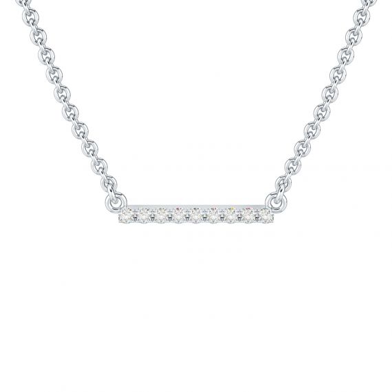 Pendentif Barrette en Or Blanc 18 cts Diamants 1