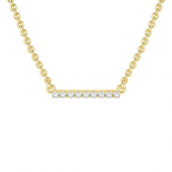 Pendentif Barrette en Or Jaune 18 cts Diamants 1