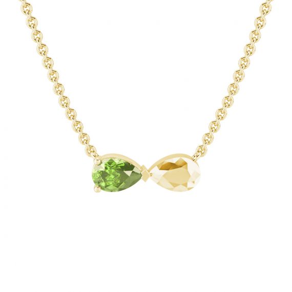 Pendentif Dualité en Or Jaune 18 cts, Peridot 1