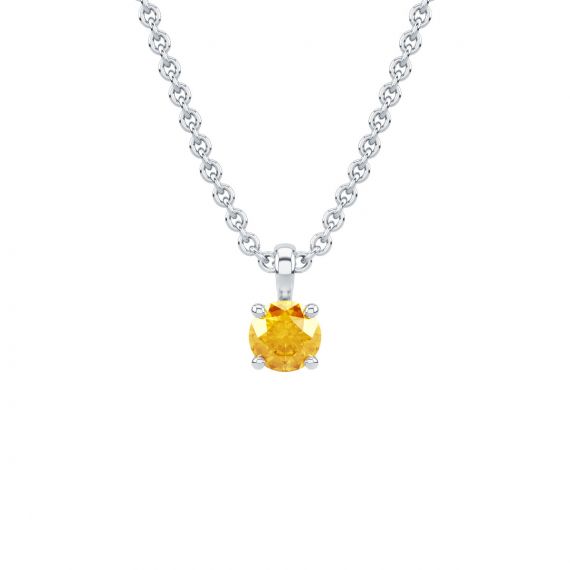 Pendentif solitaire Etincelle en Argent, Citrine 1