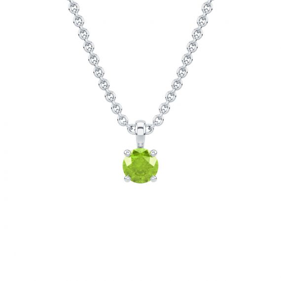 Pendentif solitaire Etincelle en Argent, Peridot 1