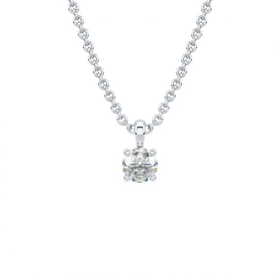 Pendentif solitaire Etincelle en Or Blanc 18 cts, Diamant 1