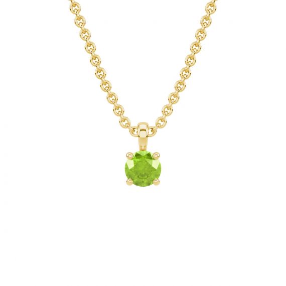 Pendentif solitaire Etincelle en Or Jaune 18 cts, Peridot 1