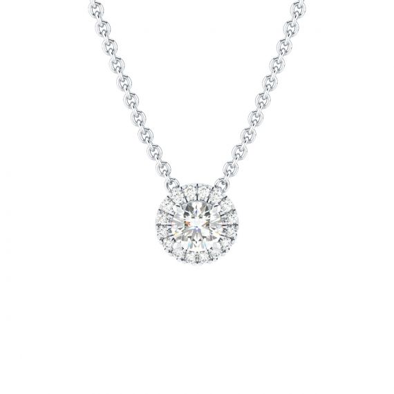 Collier Halo Grace en Argent Diamant 1