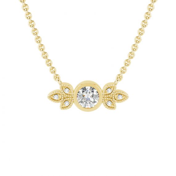 Collier Original Femme Tiana en Or Jaune 18 cts Moissanite 1