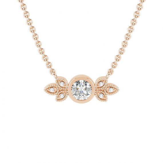 Collier Original Femme Tiana en Or Rose 18 cts Diamant 1