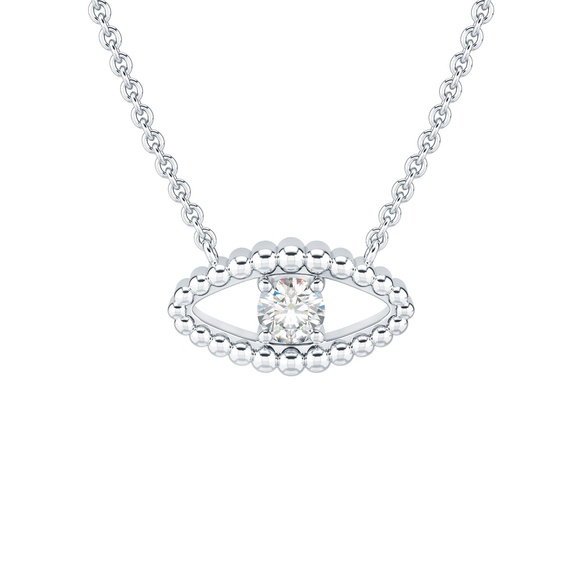 pendentif oeil or blanc