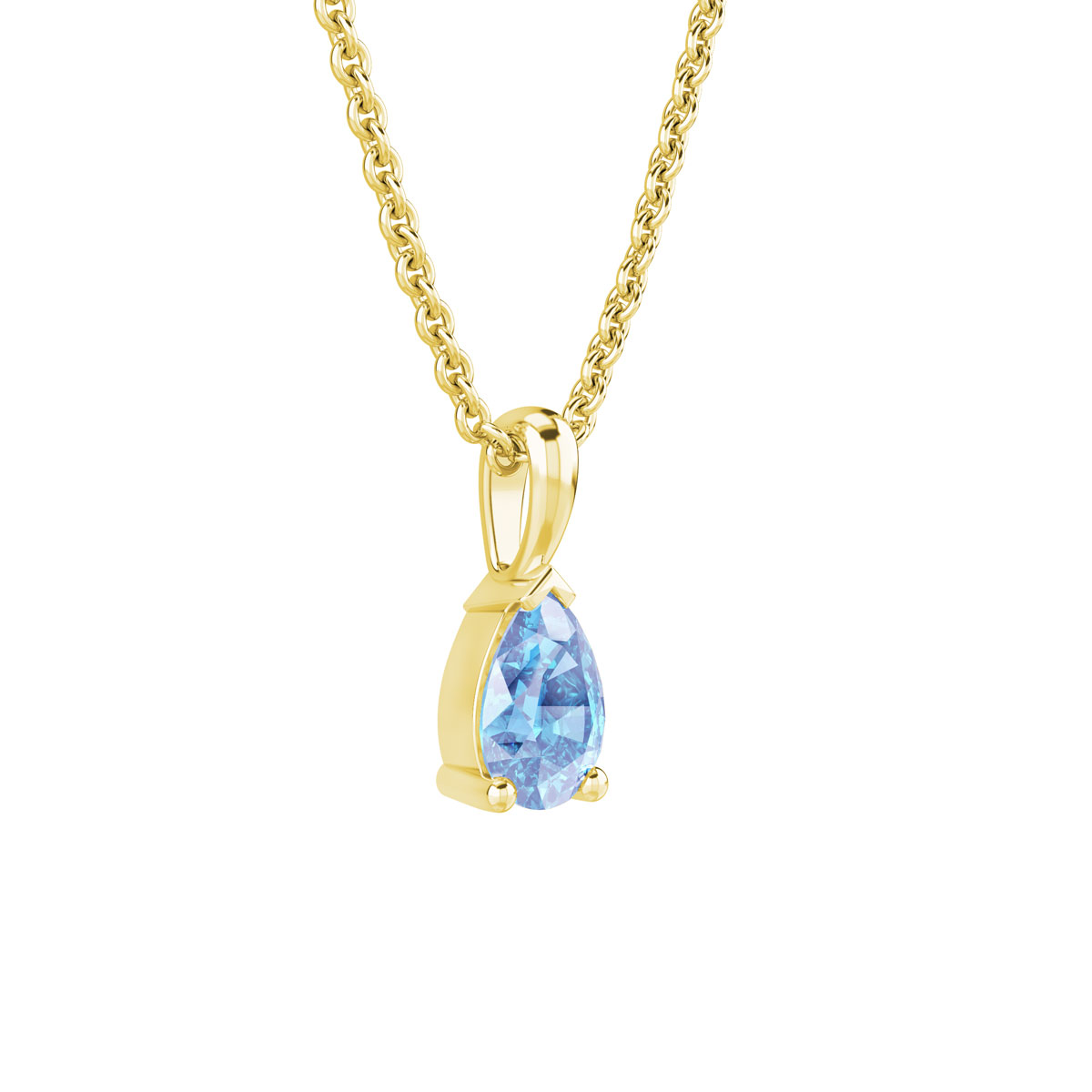 Pendentif goutte d eau Or Jaune 18 carats Topaze DIVENLY